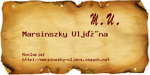 Marsinszky Uljána névjegykártya